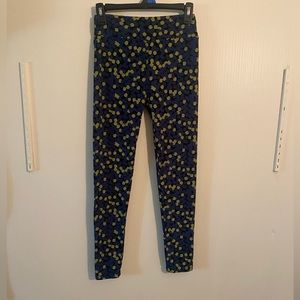 LuLaRoe Black Blue & Yellow Leggings One Size (OS)